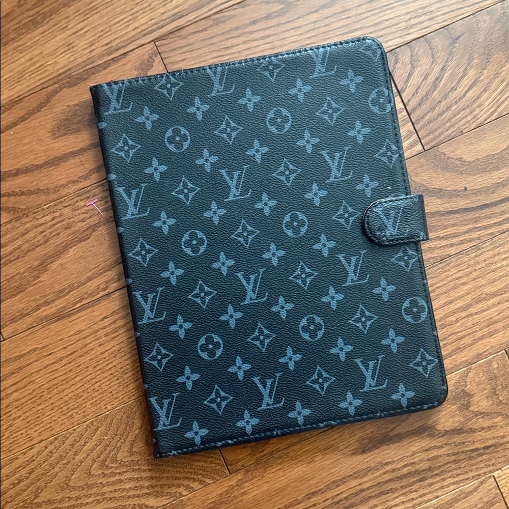 Blue Monogram Tablet or computer Cover. Used
